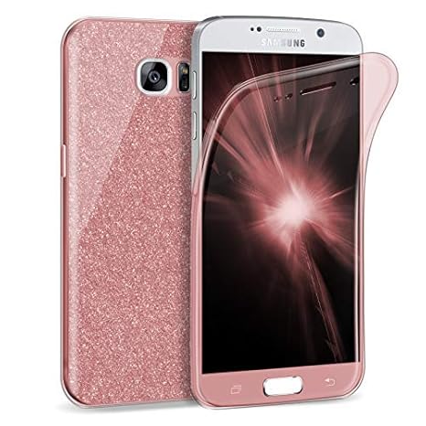 Zhinkarts Handy Hülle für Samsung Galaxy S7 - Full Body 360 Grad TPU Silikon Crystal Case - Komplett Schutzhülle Cover in Ros