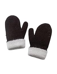 NOVICA Negro, Blanco Mitones Reversibles 100% Alpaca, "Sorprendente Contraste"