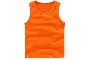RUKOSU Toddler Baby Boy's Sleeveless Tank Tops Kids Girls Summer Basic Cami Shirts Cotton Athletic Undershirts T-Shirts Vest