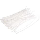 uxcell 300pcs Cable Zip Ties Nylon Cable Wire Ties 5 Inch Self-Locking Nylon Tie Wraps White