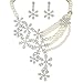 EVER FAITH Snowflake Simulated Pearl Austrian Crystal Necklace Earrings Set