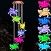 ME9UE Solar Fly Pigs Wind Chimes, Outdoor Waterproof Mobile Romantic LED Multi Color-Changing Solar Sensor Powered Lights for Home, Yard, Night Garden, Party, Valentines Gift, Festival Decor