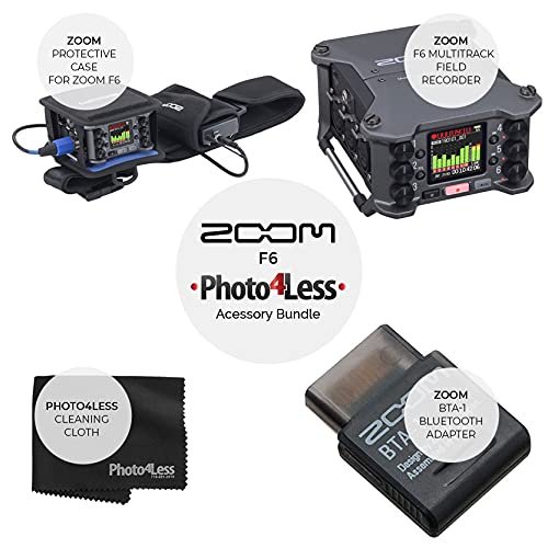 Zoom F6 6Input / 14Track Multitrack Field Recorder + Zoom BTA1 Bluetooth Adapter + Zoom PCF6