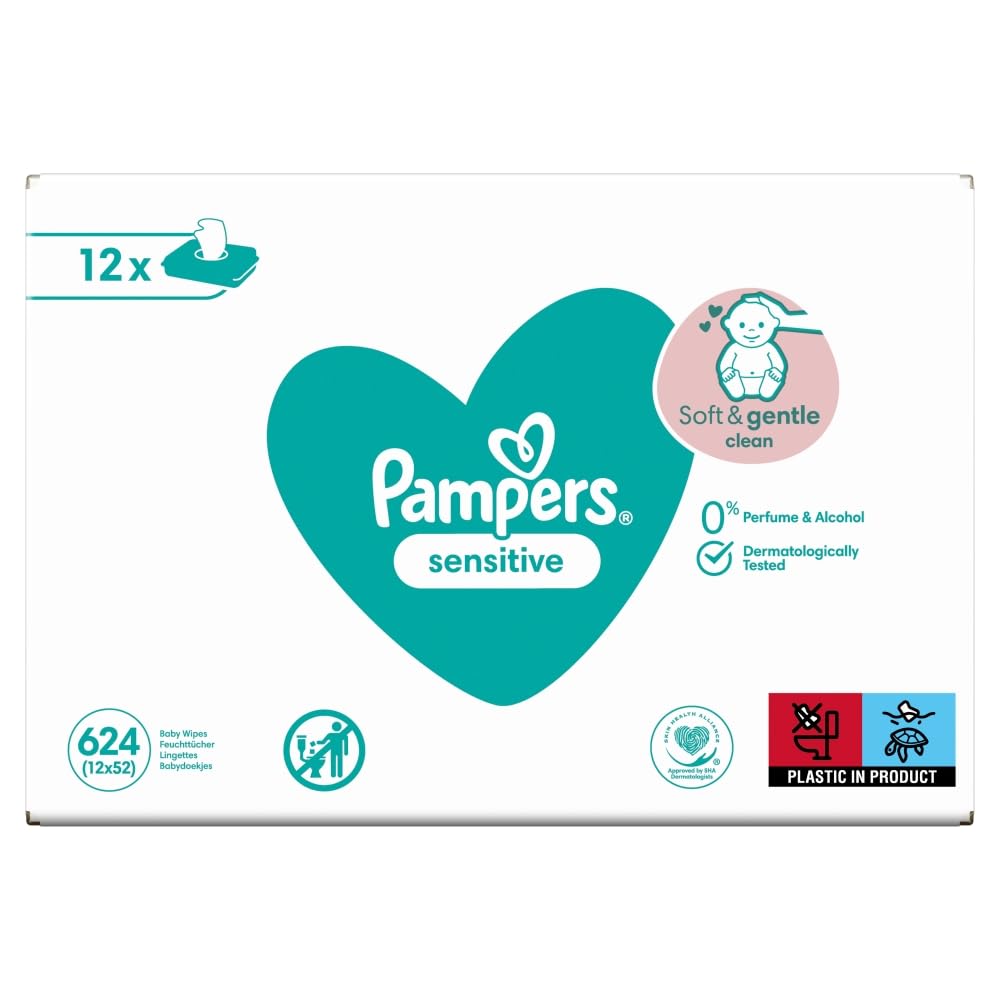 Pampers Sensitive Baby Wipes, 12 Packs (624 Wipes)