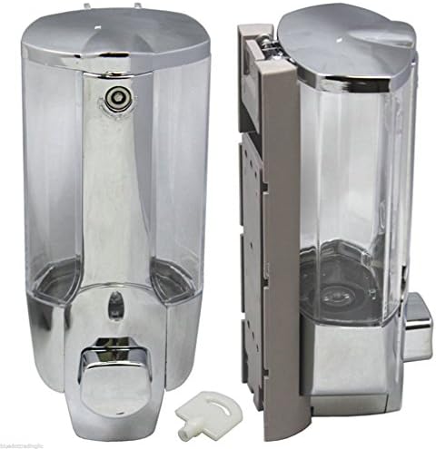 Silver ABS Soap Sanitizer Bathroom Shower Shampoo Dispenser Home Washroom Wall Mounted
