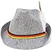 Skeleteen German Oktoberfest Alpine Fedora - Bavarian Swiss Traditional Trachten Felt Costume Hat with Feather for Kids and Adults Grey