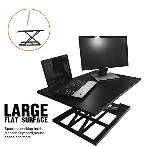Standing Desk height Adjustable Desk Large Size 32in x 22in any Desk to
a Sit / Stand up Desk