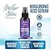 Hyaluronic Acid Serum for Face - Topical Moisturizing Facial Serum Boosts Hydration for Smooth, Supple Skin. Natural Anti Aging Formula Includes Aloe Vera, Jojoba Oil and Witch Hazel. Made in the USA