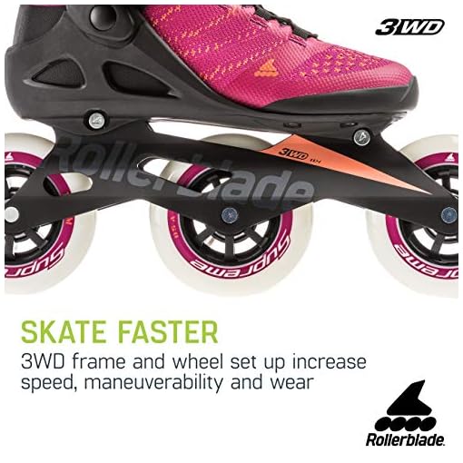 Rollerblade Macroblade 110 3WD Womens Adult Fitness Inline Skate, Raspberry and Mango, Performance Inline Skates - Image 7