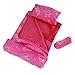 ZITA ELEMENT 14-14.5 Inch Girl Baby Doll Sleeping Bag with Pillow and Eye Mask for 14-14.5 Inch Doll Accessories Xmas Gift