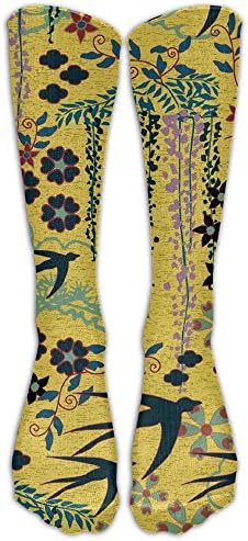 Unisex Knee High Socks Yellow Japanese Garden(11075) 3D Print Sports Long Stockings Football Sock