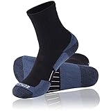 Running Socks, ZEALWOOD Unisex Antibacterial Moisture Wicking Cushion Crew Hiking Socks