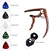 Ohuhu Guitar Capo for Acoustic, Electric Guitars, Ukulele, Zinc Alloy- Quick Change Guitar Capo With Free 5 Picks & Pick Holder(RoseWood Color), Acoustic Guitar Accessories Trigger Capo Key Clamp