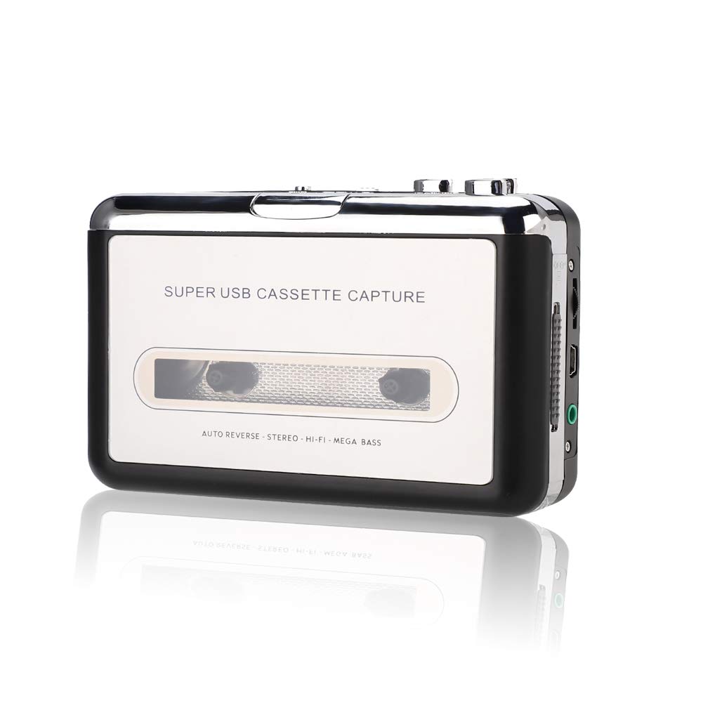 Annadue USB Tape to MP3 Capture Converter, Cassette Converter to MP3, Walkman Cassette Player, ABS Cassette Player, for Computer Headphones