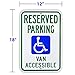 Signs Authority Reserved Parking Sign - 18Hx12W-Inch Reflective Aluminum Handicapped Parking Sign - Easy to Install Handicap Van Accessible Sign - Engineer Grade Ultra Reflective - Blue Green on White