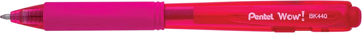 Pentel BK440 Retractable Ballpoint Pen and Ergonomic Triangular Grip Zone Pack of 12 Pink, 1 count (Pack of 12) - Image 3