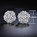 Bella Lotus Big CZ Flower Cluster 18k White Gold Plated Cocktail Earrings Studs