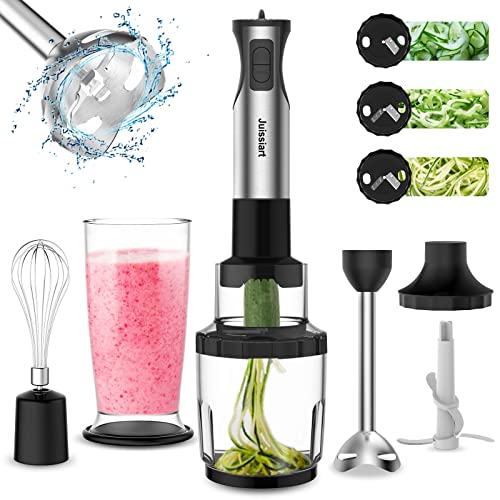 Jussiart Electric Immersion Hand Blender & Spiralizer/Vegetable Slicer