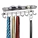 mDesign Closet Wall Mount Men's Accessory Storage Organizer Rack - Holds Belts, Neck Ties, Watches, Change, Sunglasses, Wallets - 8 Hooks and Basket - 2 Pack - Bronze