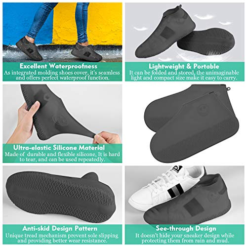 image for AOTIBESO Waterproof Shoe Covers, Shoes Protectors Reusable Rainproof S