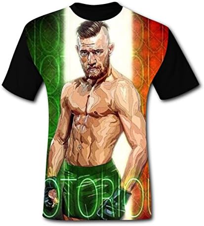 PXXPI Conor'Mc-Gregor' T-shirt For Men Simple 3D Print S Black