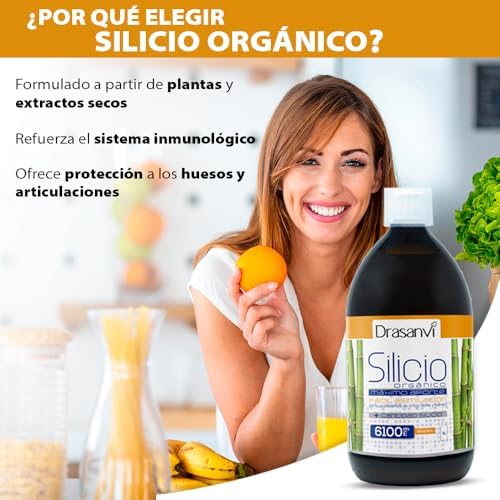 Silício Orgânico Precursor do Colagénio | Mineral Essencial para a Estrutura Celular | Ossos e Articulações |Urtiga Verde & Bambu | Assimilação Fácil, 6100 mg por dose, 1000 ml = 33 dias