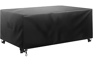 VEVOR Patio Furniture Cover, 420D Heavy Duty Waterproof Outdoor Dining Table and Chairs Cover, Large Rectangular Patio Table Covers with Air Vent for All Weather, 98L x 78W x 32H inch, Black