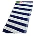Tamengi 100% Cotton Beach Towel, Pool Towel Dark Blue Striped (30