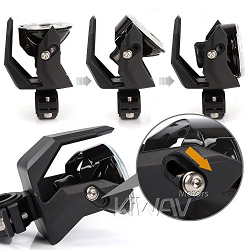 KiWAV Magazi motorcycle NS-41 round fog light black fork tube mount