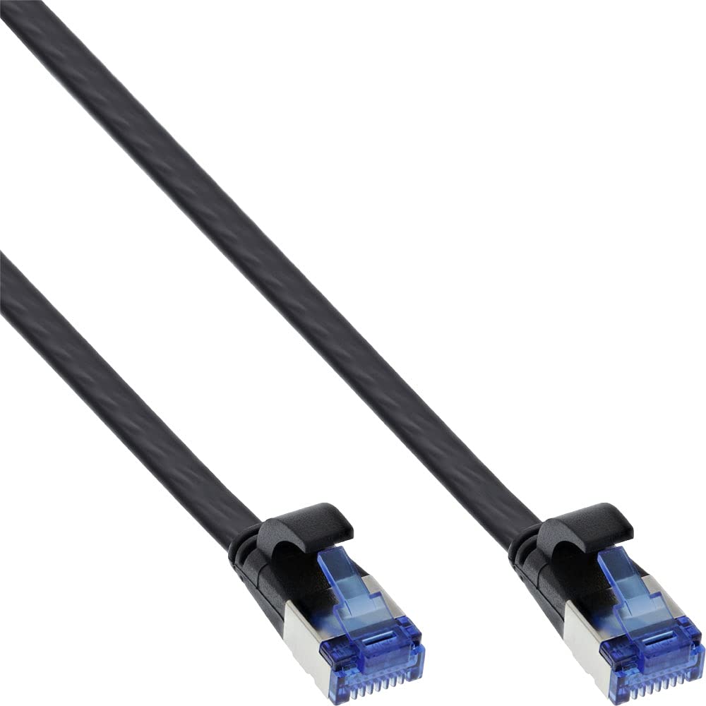 InLine® Flat Patch Cable U/FTP Cat.6A TPE Halogen- Black 15 m