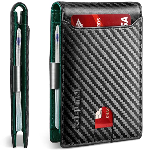 Minimalist Wallet Locces Minimalist RFID Wallet For Men | Slim Metal Wallet With Money Clip & Card Holder SERMAN BRANDS