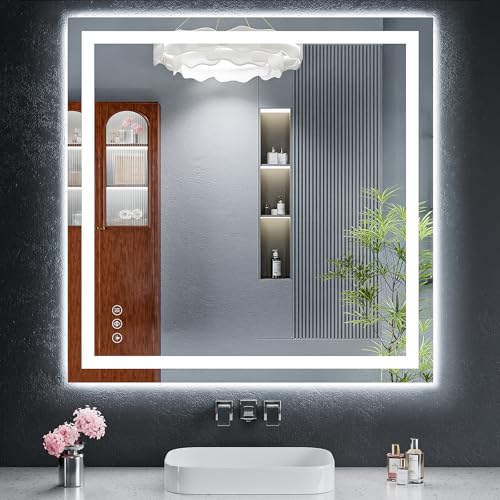 LED Bathroom Mirror 36x36 Dimmable Anti-Fog
