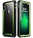 i-Blason Case for iPhone X 2017/ iPhone Xs 2018, Ares Full-Body Rugged Clear Bumper Case with Built-in Screen Protector (Green), Black/Green