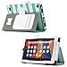Fire 7 2015 Case, ULAK Slim PU Leather Folio Flip Case Cover for Amazon Fire 7 (7 inch Display 5th Gen, 2015 Release) w/ [Stand Feature] [Credit Card] [Memory Card] Slots [Hand Strap]- Mint Strip