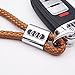 US85 For Audi Logo Emblem Key Chain Key Ring Metal Alloy BV Style Calf Leather Gift Decoration Accessories (Brown)