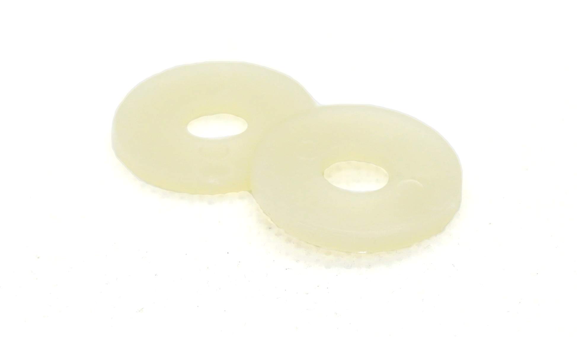 White Nylon Penny Washers M7 x 22mm, 7.4mm Inner Diameter x 22mm Outer Diameter x 2.1mm Thick(10, Nylon M7 x 22mm)