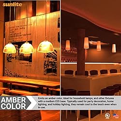 Sunlite 40472 LED A19 Colored Light Bulb, 3 Watts