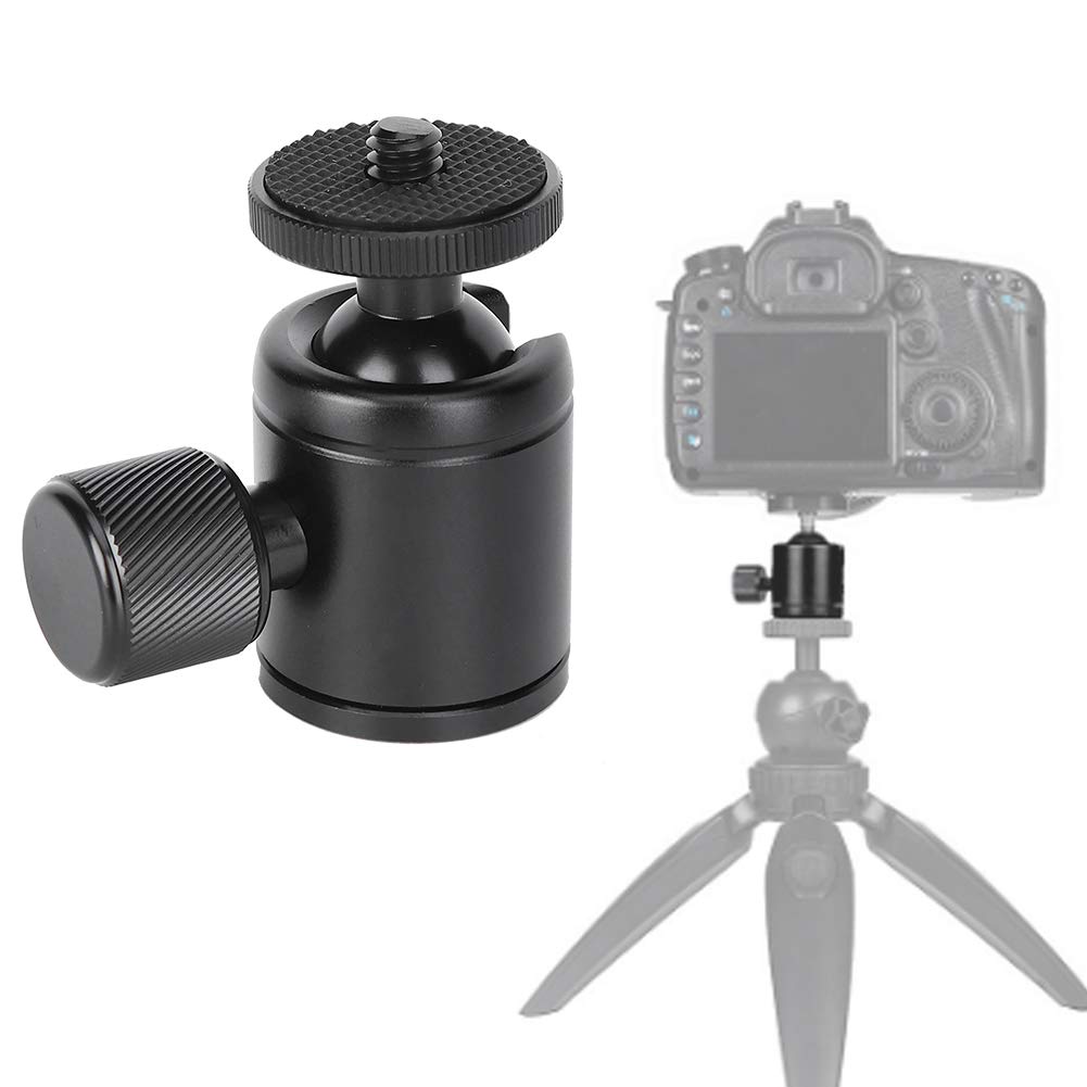 DAUERHAFT Mini Ballhead,Tripod Ballhead,Aluminium Alloy Ballhead with 1/4 inch Screw,Anodic Oxidation 360° Multifunction Rotation,for Most Cameras in the Market,Motion Cameras,etc