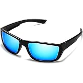 RayGaze Polarized Sports Sunglasses for Men and Women, Wraparound Unbreakable Frame for Driving, Fishing, Cycling, Running