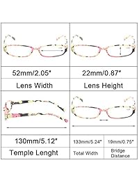 Gafas de lectura para mujer con diseño floral, con bisagras de resorte, 4