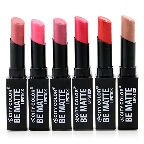 6pc city color matte lipstick bold hues with vitamin e …