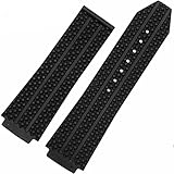 g24 26mm x 19mm Silicone Rubber Black Watch Band Strap Replacement fits for Hublot Big Bang Fusion Style