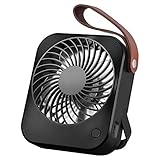 OMORC Mini USB Desk Fan Rechargeable Portable Super Quiet with 55° Adjustable Angle, Table Cooling Fan for Office, Home, Study (Black)