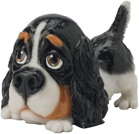 present gift. King Charles Spaniel Figurine with a Personalisation Tag. A Animal ornament that looks great