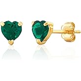 925 Sterling Silver Gemstone Hoop Earrings for Women | 0.9 Inch Round Birthstone Earrings for Women with Click Tops | Hypoallergenic Earring Hoops by MAX + STONE