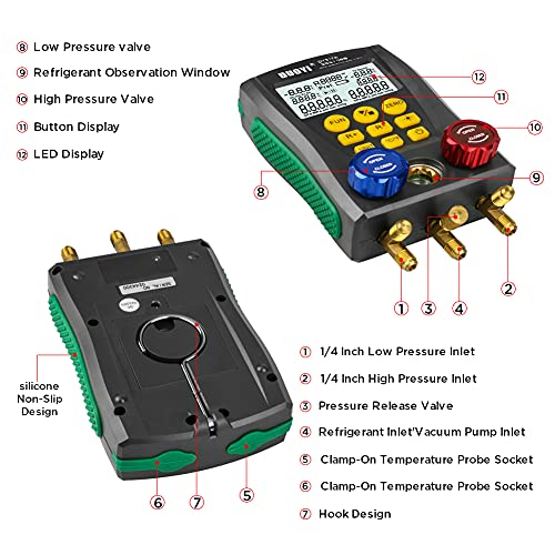 Digital Manifold Gauge Set Pressure&Temp Test HVAC Manifold Pressure