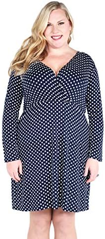 Pippa Dee Plus Size Women's Long Sleeve Wrap Dress in Polka Dot