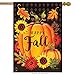 Briarwood Lane Happy Fall Pumpkin House Flag Autumn Leaves Sunflower 28