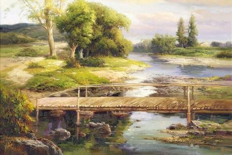 High Quality Polyster Canvas ,the High Definition Art Decorative Canvas Prints Of Oil Painting 'The Bridge', 12x18 Inch / 30x46 Cm Is Best For Kids Room Decor And Home Decor And Gifts