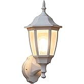 FUDESY Outdoor Wall Lantern, Exterior Waterproof Wall Sconce Light Fixture, White Front Porch Light Wall Mount for Garage, Pa